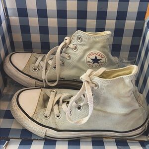 Light blue Converse high tops